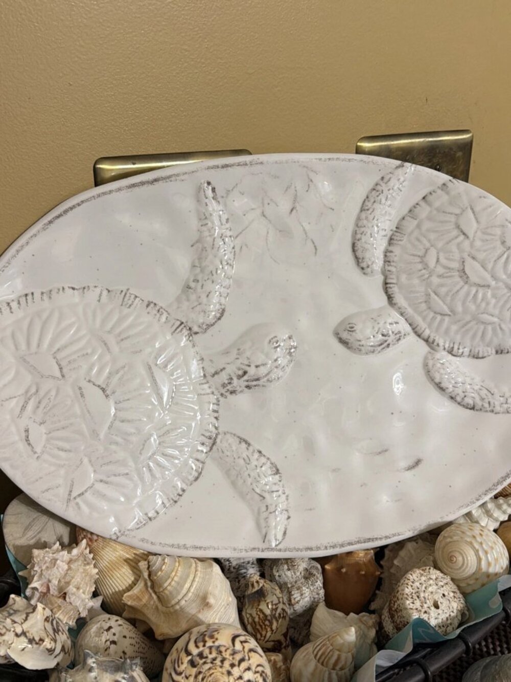 Pier 1 Imports Melamine Oval Sea Turtle Serving Platter - EUC